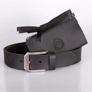 Merlin Belt With Jacket Connection Zip Leather Black - Image 2