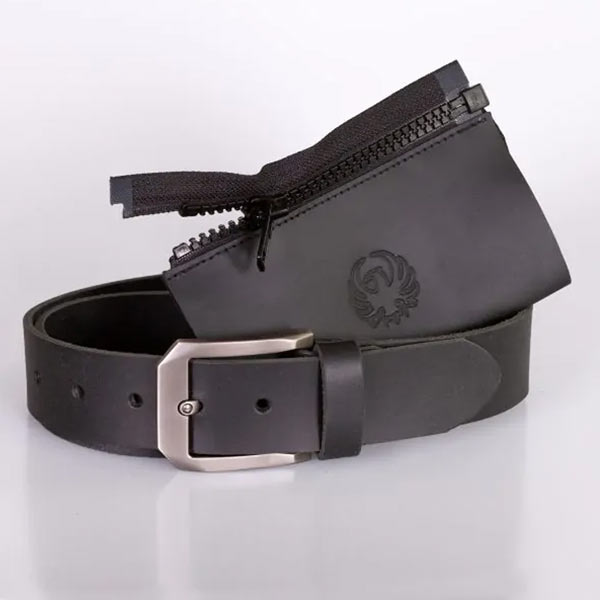 Merlin Belt With Jacket Connection Zip Leather Black - Image 2