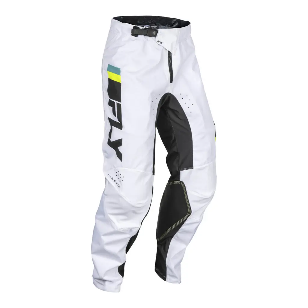 FLY Racing Kinetic Prix Motocross Pants White / Black / Hi-Vis