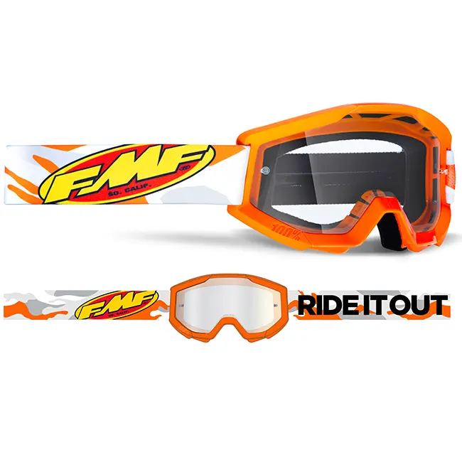Motocross Goggles FMF Powecore Assault Grey Clear Lens