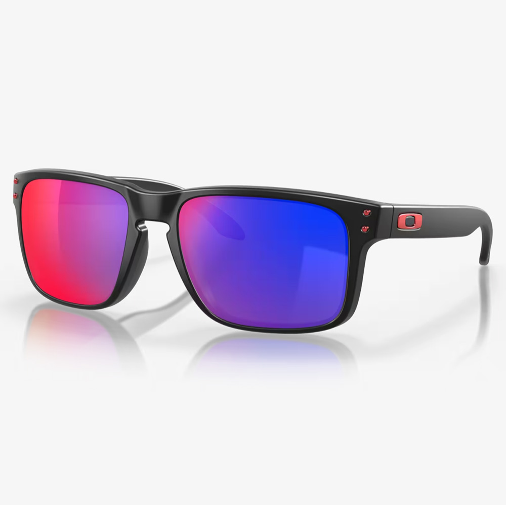 Oakley Holbrook Sunglasses Matte Black w/+ Red Iridium Lens - Image 1