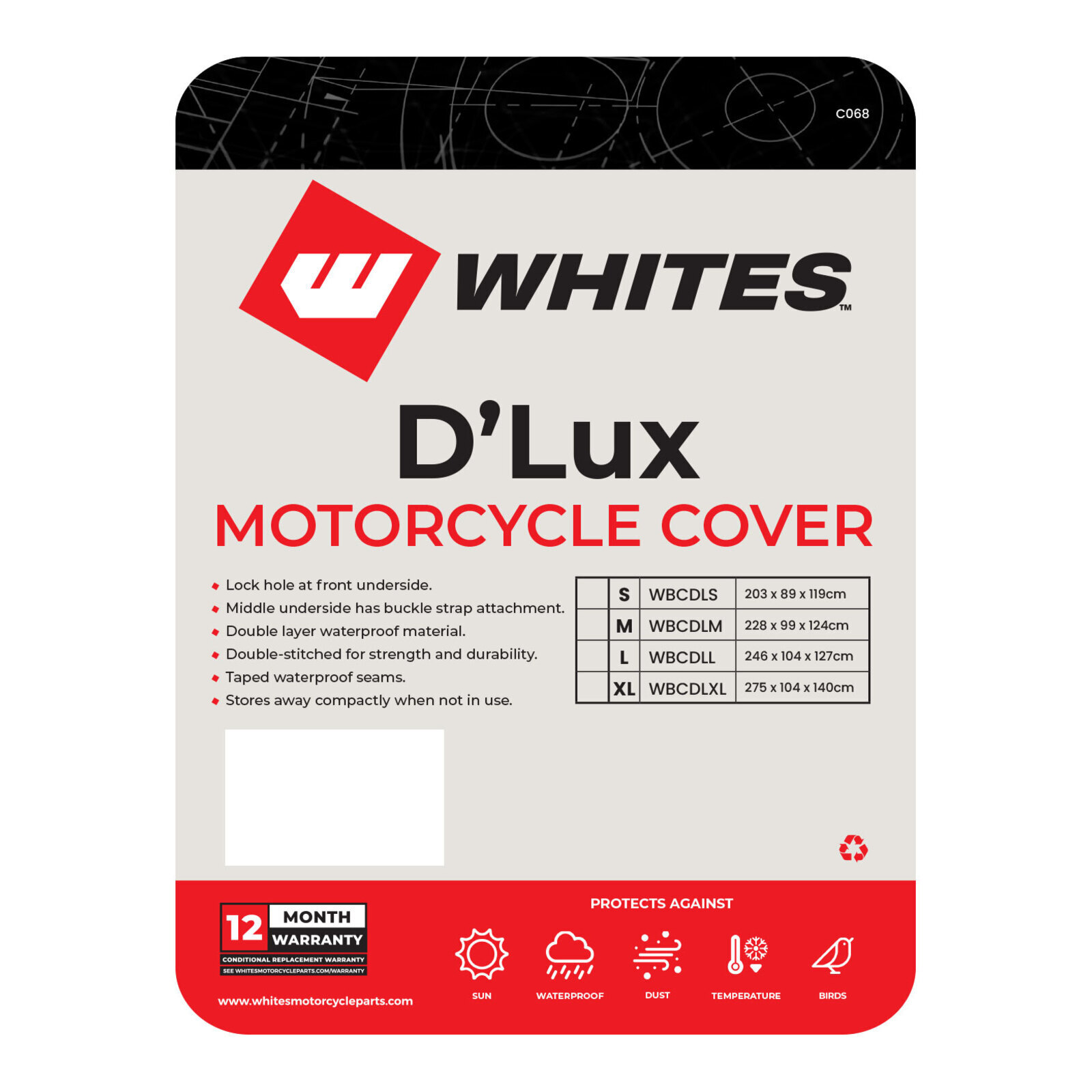 WMP Motorcycle Cover - D'Lux (XL / 275 x 104 x 140cm) - Image 2