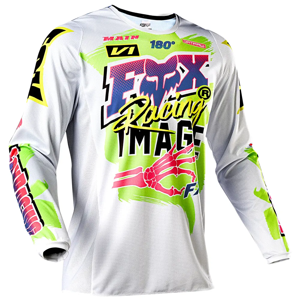 Motocross Jersey Fox 180 Castr White