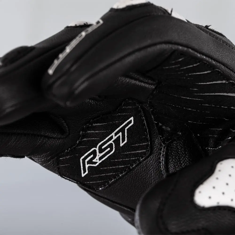 RST Turbine CE Leather Road Gloves White
