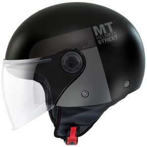 MT Street Inboard Open Face Helmet Matte Black - Image 4