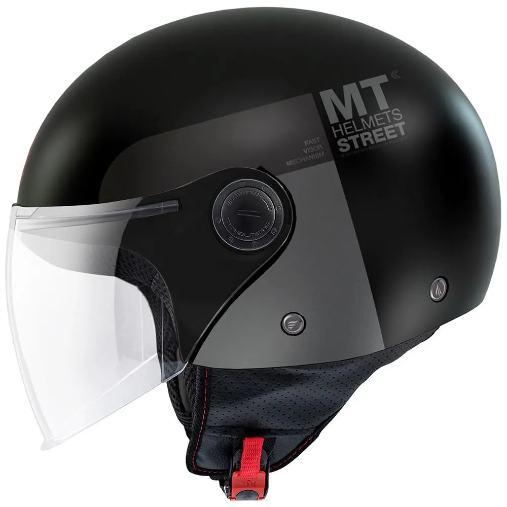 MT Street Inboard Open Face Helmet Matte Black