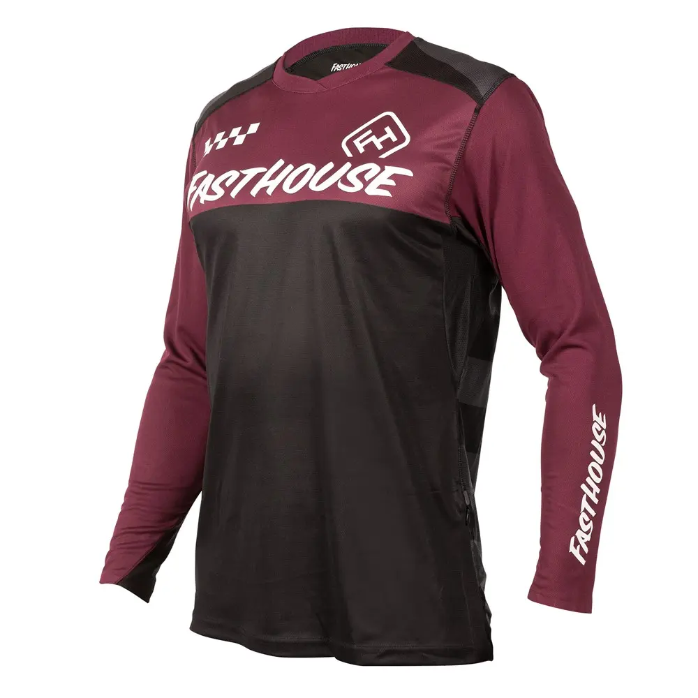 Fasthouse Alloy Block Long Sleeve Jersey Maroon/Black