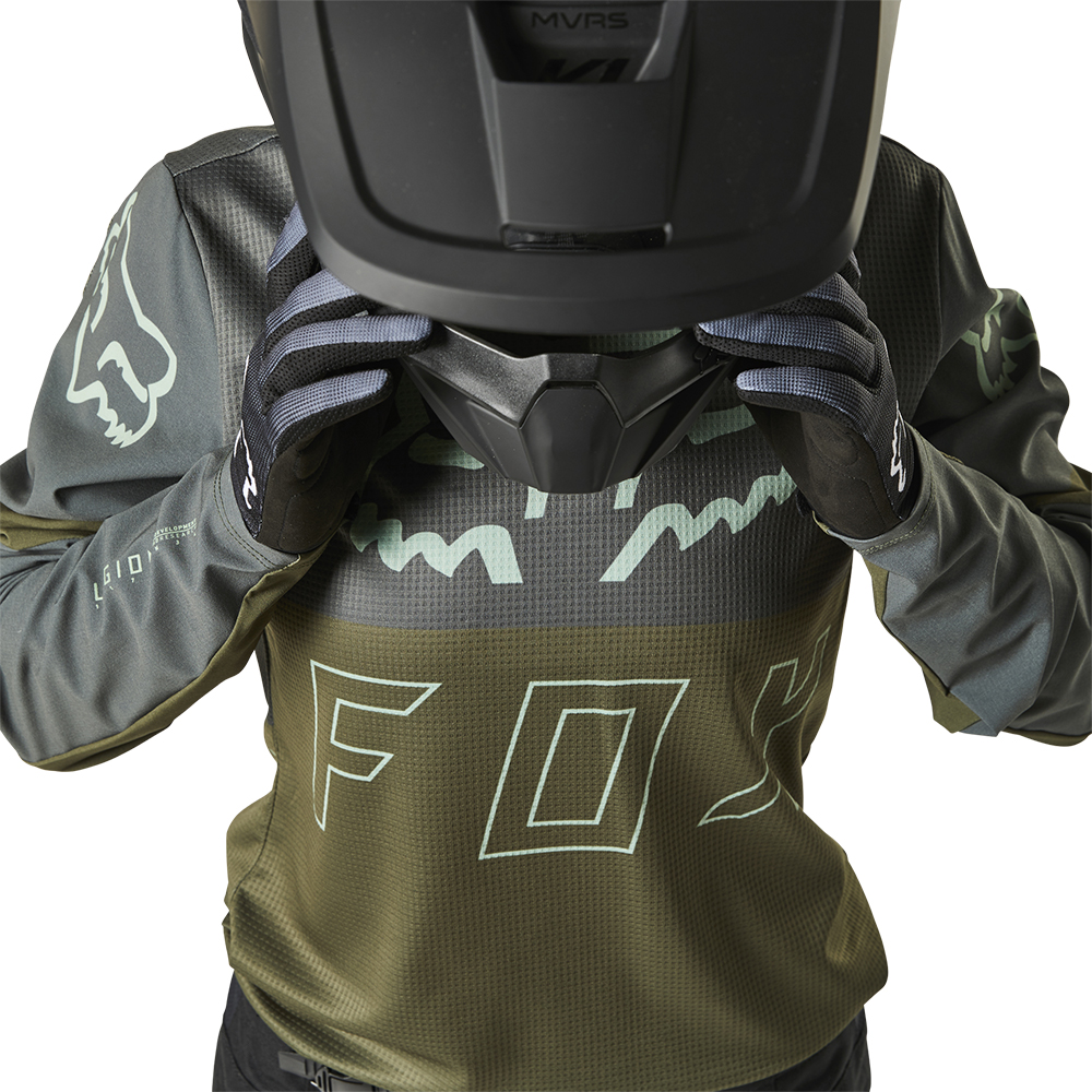 Fox Legion LT Womens Green Motocross Jersey - Image 8