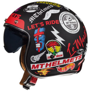 MT LE Mans 2 SV Anarchy Open Face Helmet Matte Black - Image 2