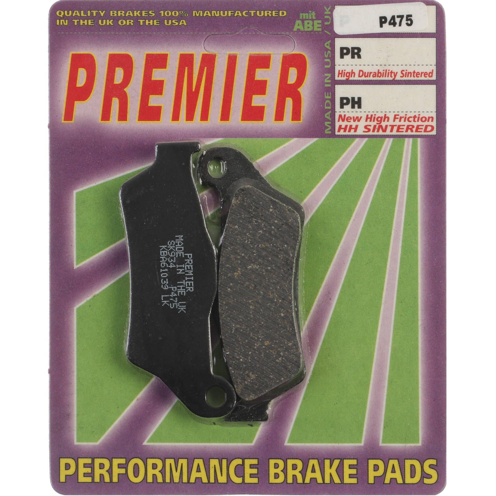 PREMIER BRAKE PADS P475 - HD - Image 1