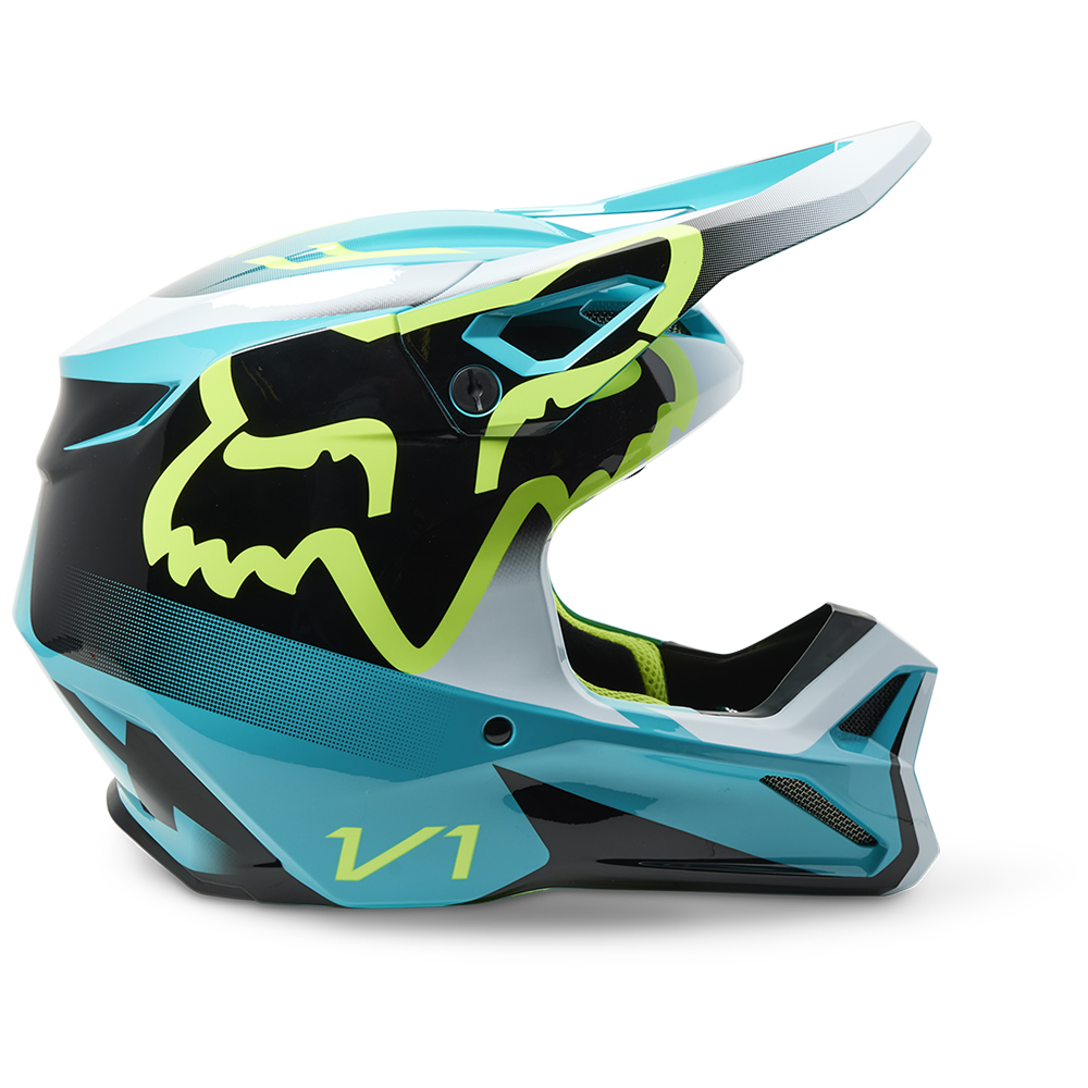 Fox V1 Leed MIPS ECE Motocross Helmet Youth Teal - Image 3