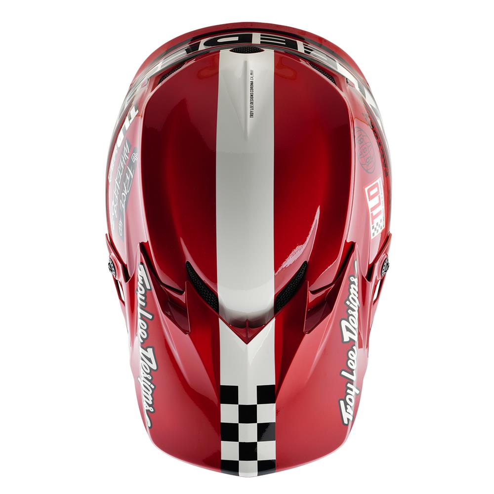 Troy Lee Designs FP Pro Fifty-50 Motocross Helmet White/Red - Image 3