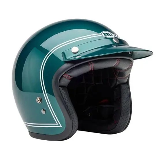 Bell CUSTOM 500 Steve McQueen Riverside Open Face Helmet Metallic Green