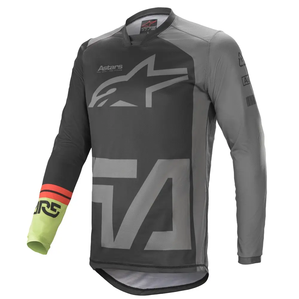Alpinestars Racer Compass Jersey Black/Dark Gray/Green Fluoro S