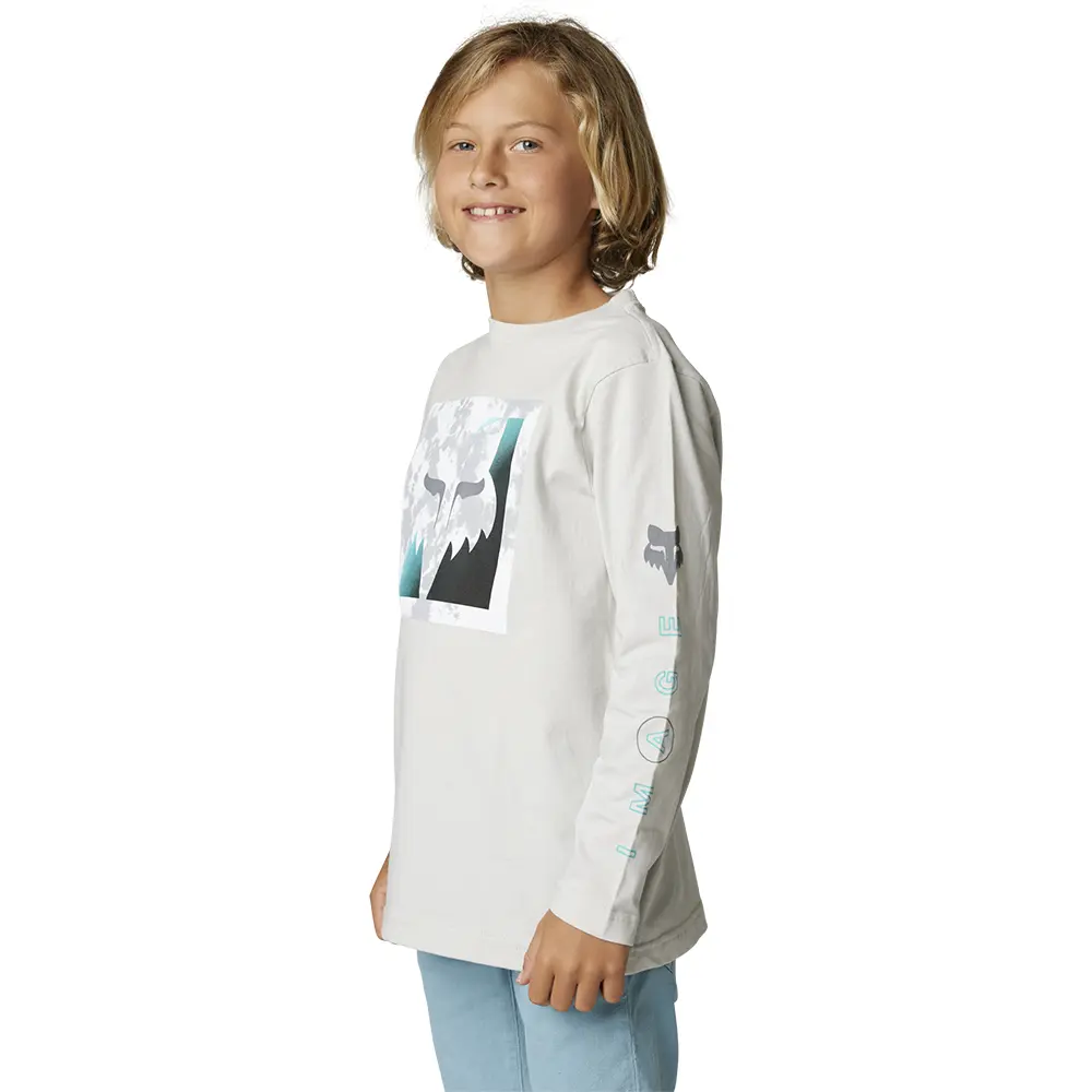 Fox Detonate Long Sleeve Tee Youth Light Grey