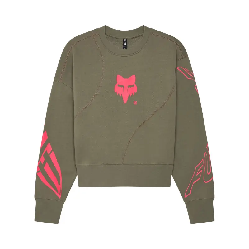 Fox Elevated Oversized Fleece Crew Ladies