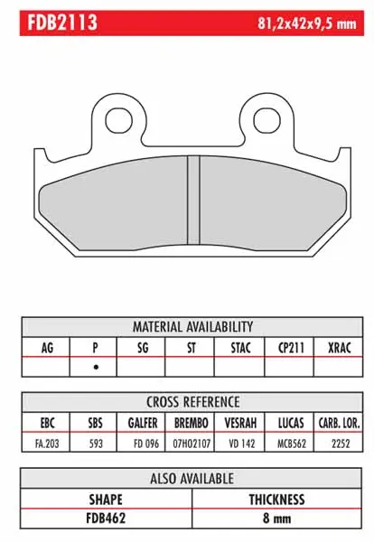 FERODO BRAKE BPADS 312ST