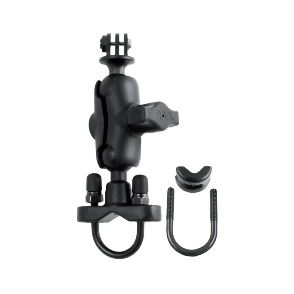 Ram H-Bar U-Bolt Double Ball Mount With Action Camera Adapater