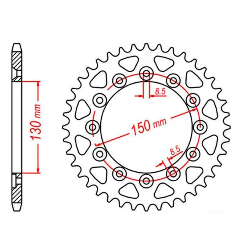 SPKT REAR RK STEEL 245/2 52T #520