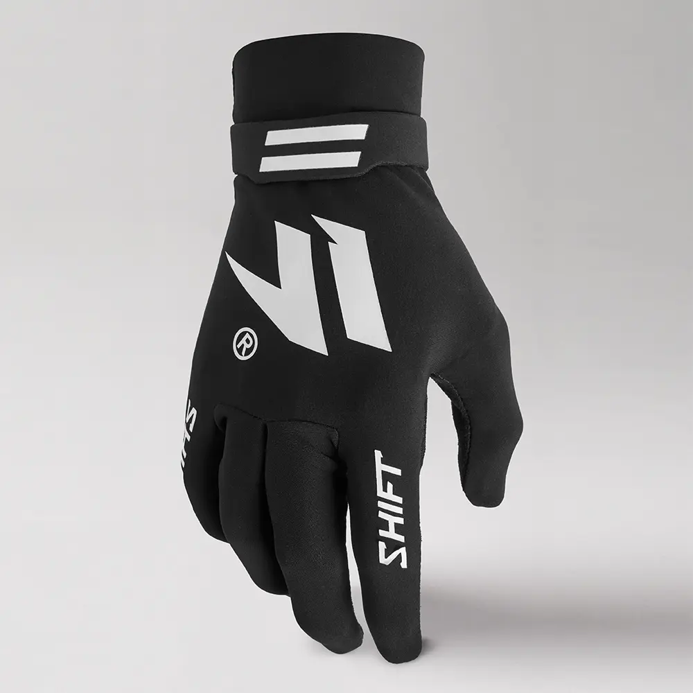 Motocross Gloves Shift Black Label Invisible Black/White