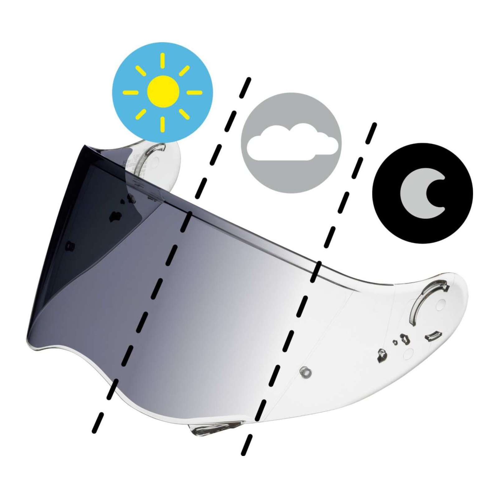 Shoei Visor Hornet CNS-2 FI-TEC Photochromic Transitions - Image 1