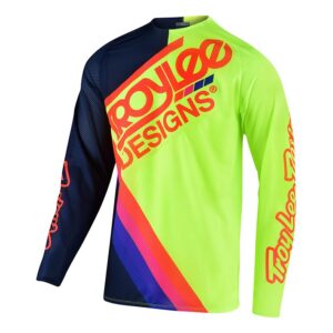 Motocross Jersey Troy Lee SE Pro Tilt Navy/Flo Yellow - Image 1