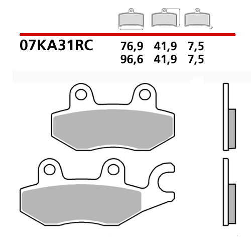 BRAKE PADS FRONT TRACK CARBON CERAMIC KAWASAKI 250-400 NINJA '08-> - Image 1