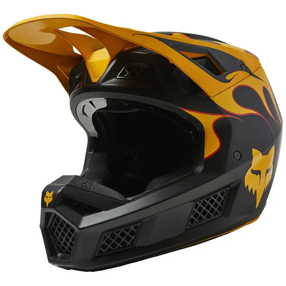 Fox V3 RS Super Trik Motocross Helmet Black/Yellow