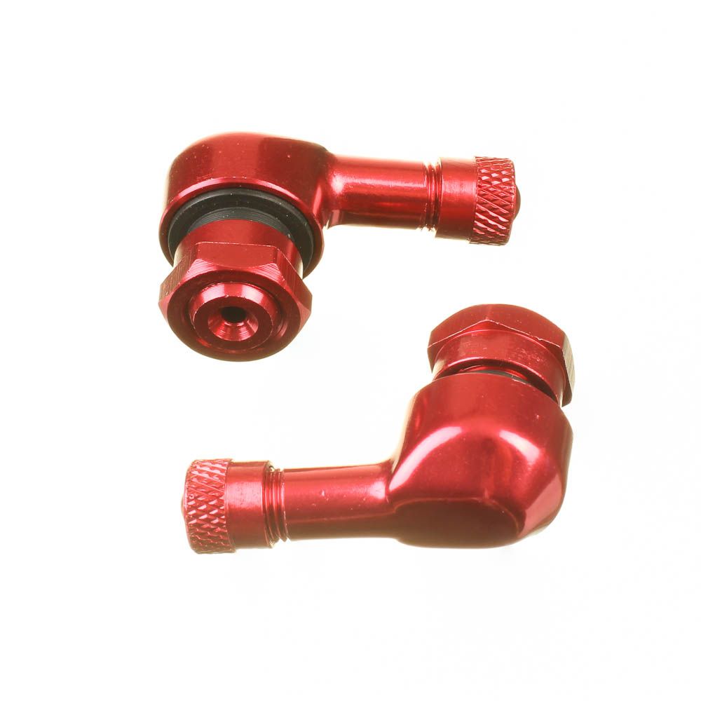 WHITES 90 DEGREE ALLOY VALVES 11.3MM (JAP) - RED (PAIR) - Image 1