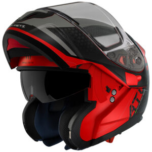 MT Atom SV Flip Front Helmet Adventure Matte Red - Image 2