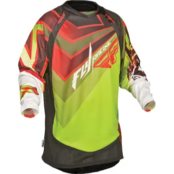 Motocross Jersey Fly 2014 Youth Evolution "Vertigo" Green/Red/Black