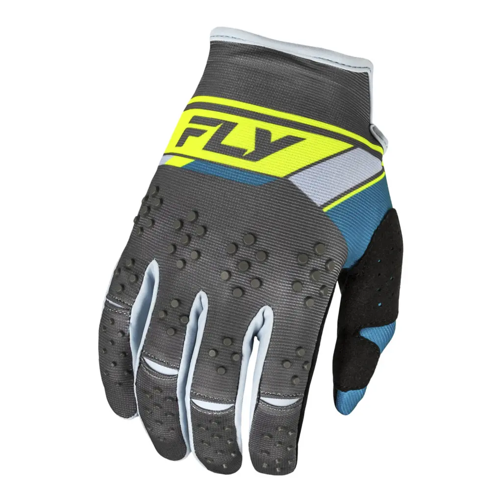 FLY Racing Kinetic Prix Motocross Gloves Charcoal / Hi-Vis