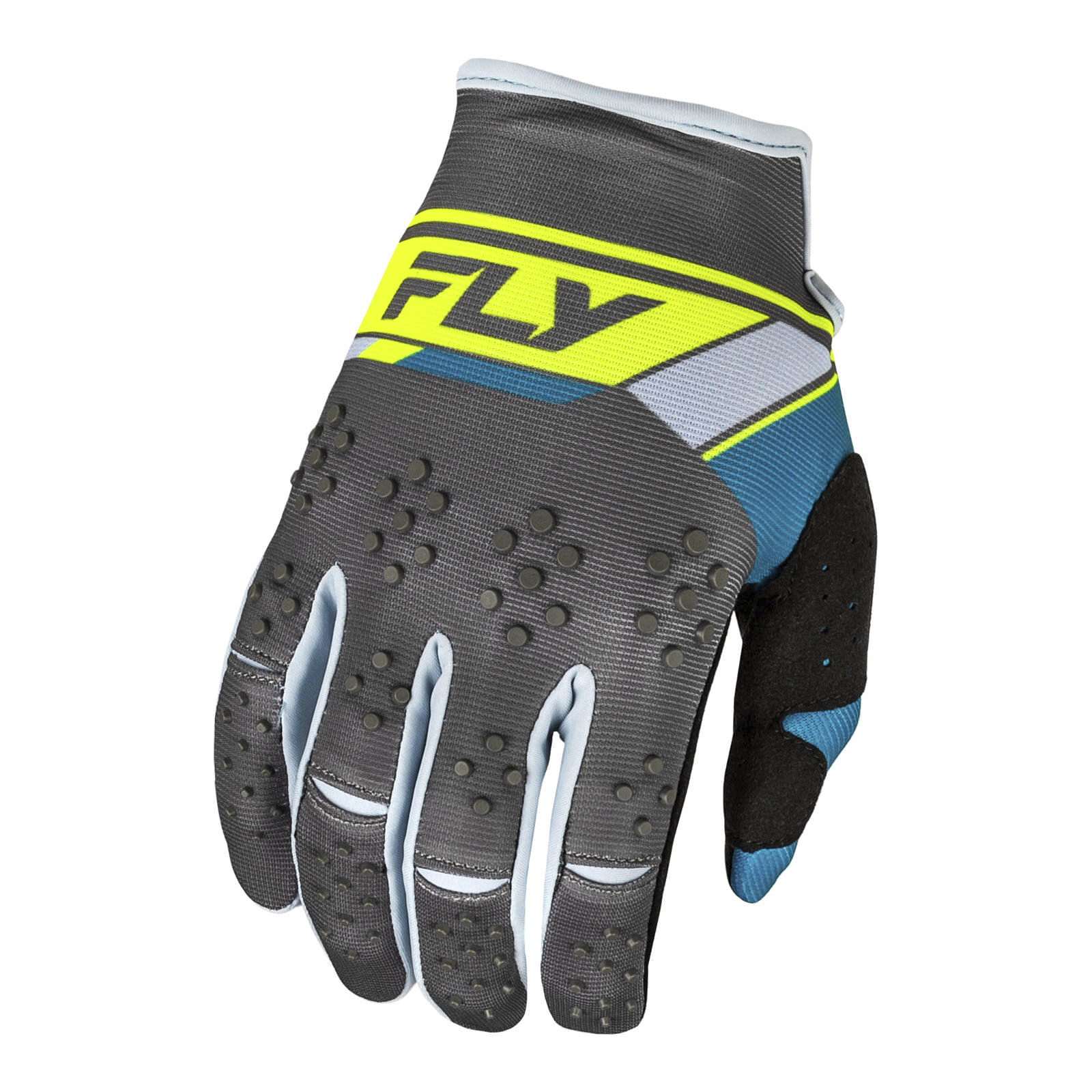 FLY Racing Kinetic Prix Motocross Gloves Charcoal / Hi-Vis - Image 1