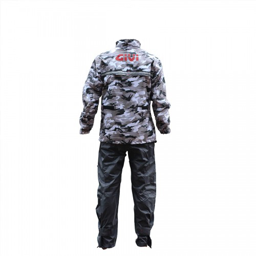 Rain Suit Givi Two Piece Grey/White Camo - Image 4