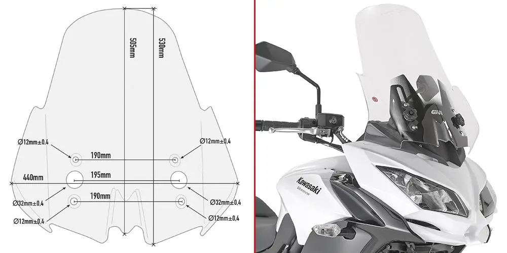 GIVI SCREEN KAWASAKI VERSYS 650 '15-'16 CLEAR