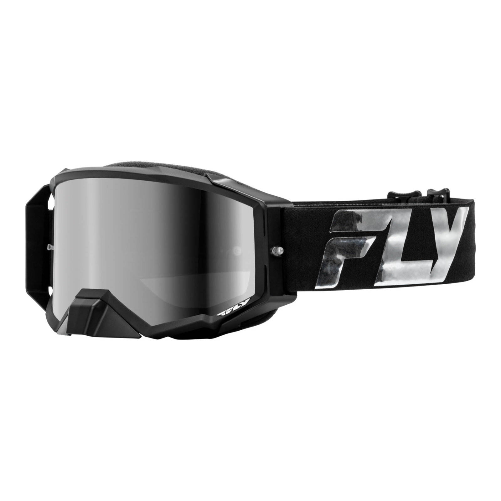 FLY Racing Zone Elite Motocross Goggle Black / Silver with Silver Mirror / Smoke Le - Image 1