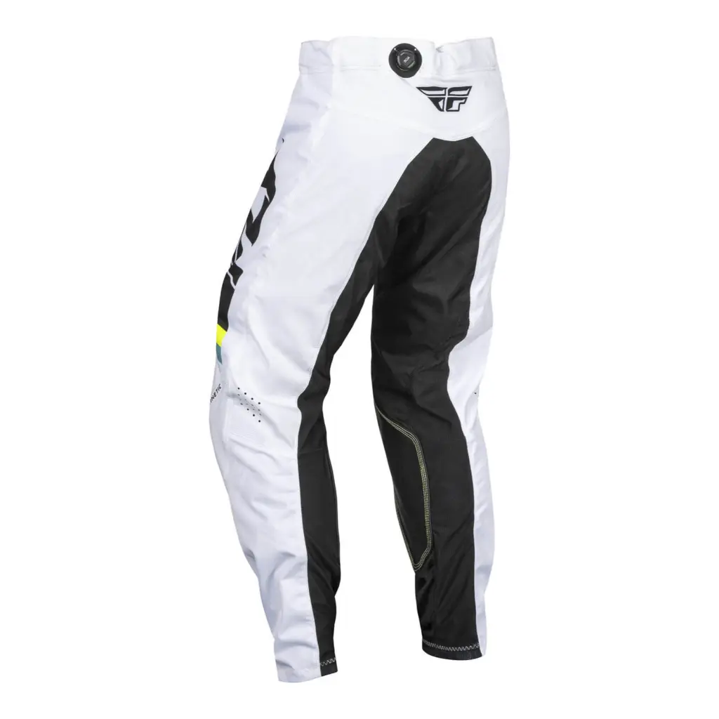 FLY Racing Kinetic Prix Motocross Pants White / Black / Hi-Vis