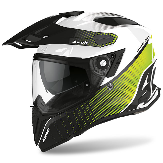 Airoh Commander Progress Lime Gloss Adventure Helmet - Image 1