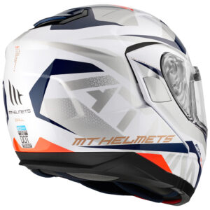 MT Atom SV Flip Front Helmet Skill Gloss Pearl White/ Blue - Image 6