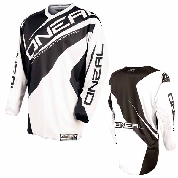 Motocross Jersey ONeal 2015 Youth Element Black/White - Image 1