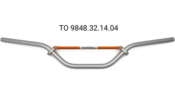 HANDLEBAR VINTAGE STYLE SILVER/ORANGE MED BEND DIA. 22mm ALU