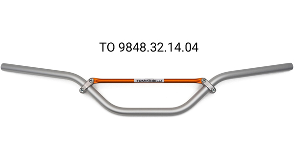 HANDLEBAR VINTAGE STYLE SILVER/ORANGE MED BEND DIA. 22mm ALU - Image 1
