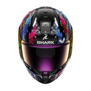 Shark Skwal i3 Hellcat Road Helmet Black/Chrome/Blue - Image 3