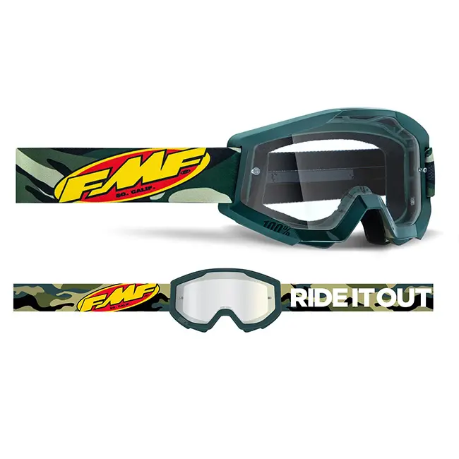 FMF POWERCORE Motocross Goggles Assault Camo - Clear Lens