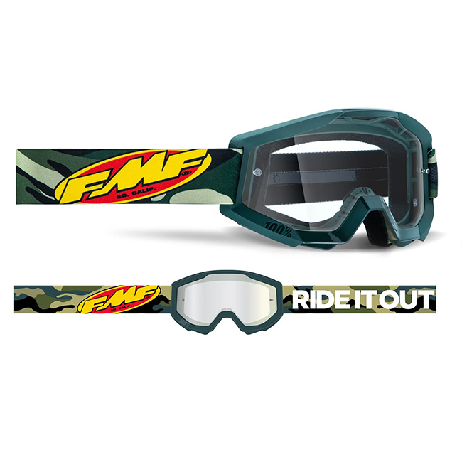 FMF POWERCORE Motocross Goggles Assault Camo - Clear Lens - Image 1