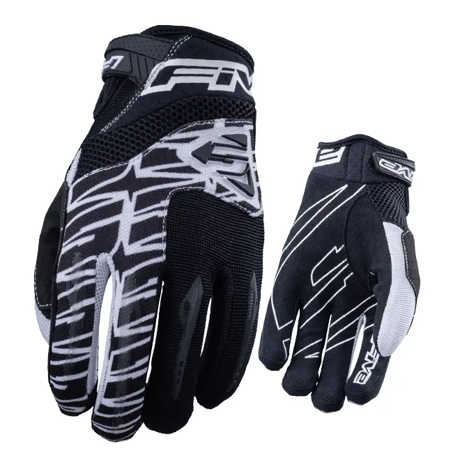 Five MXF2 Off Road Motocross Gloves Black/White