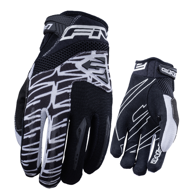 Five MXF2 Off Road Motocross Gloves Black/White - Image 1