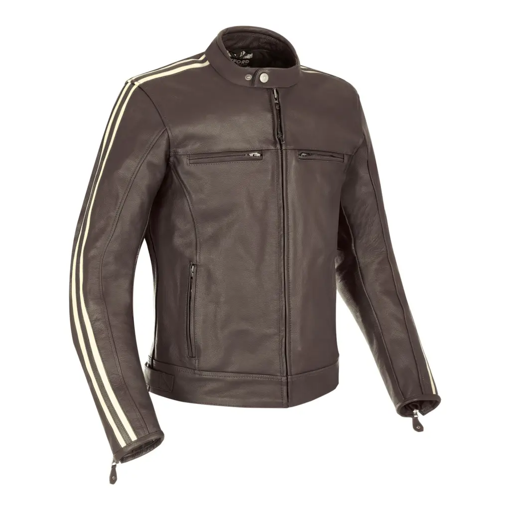 OXFORD BLADON LEATHER JKT BRWN XL