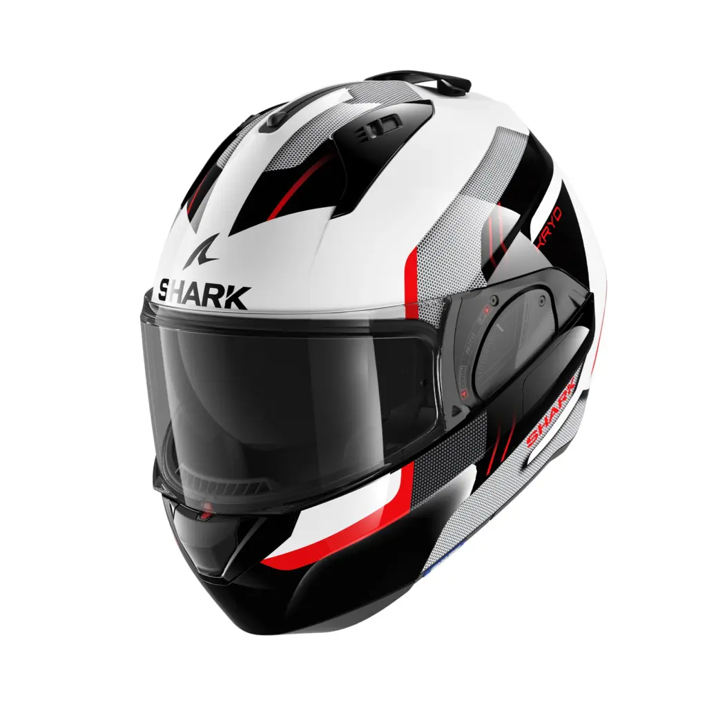 Shark EVO ES KRYD Flip Front Helmet Gloss White/ Black/ Red