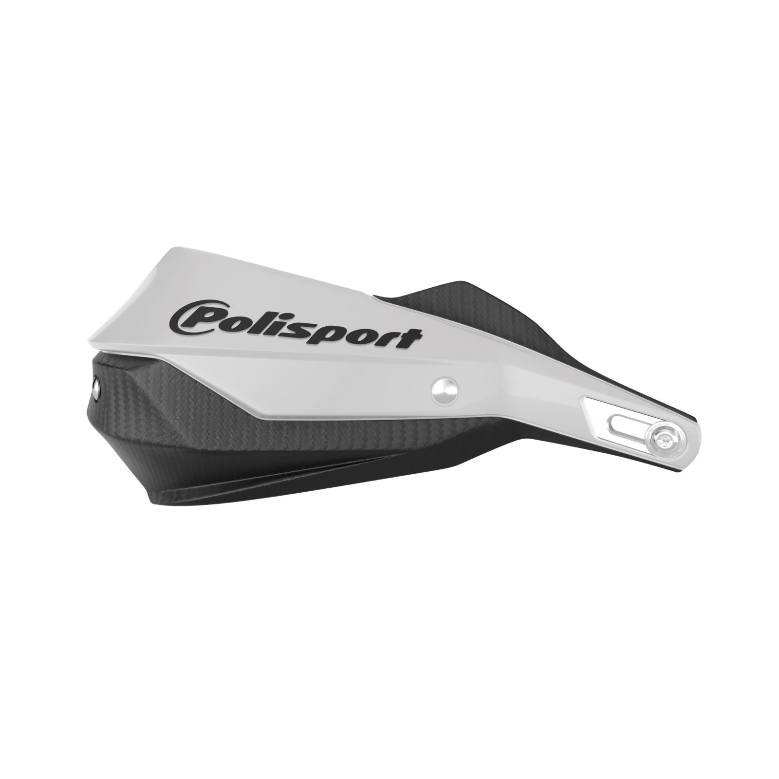 POLISPORT TRAIL BLAZER HANDGUARD W/ METAL BAR - WHITE/BLACK - Image 1
